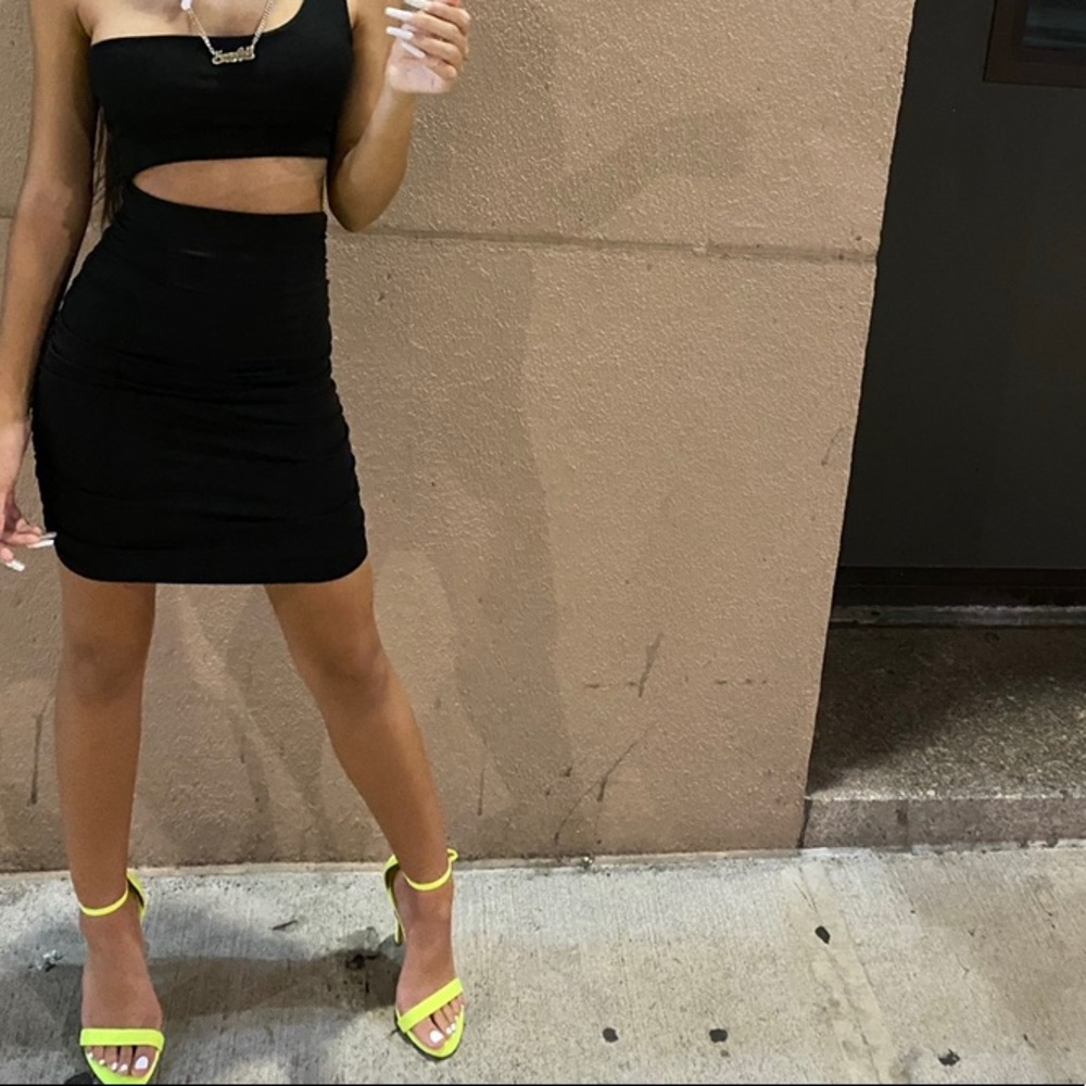 Black dress side cut out